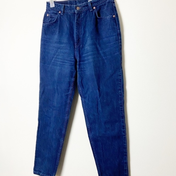 LEVIS • Vintage Women’s 921 Dark Wash Tapered Leg High Waisted Jeans Orange Tab - Picture 3 of 8